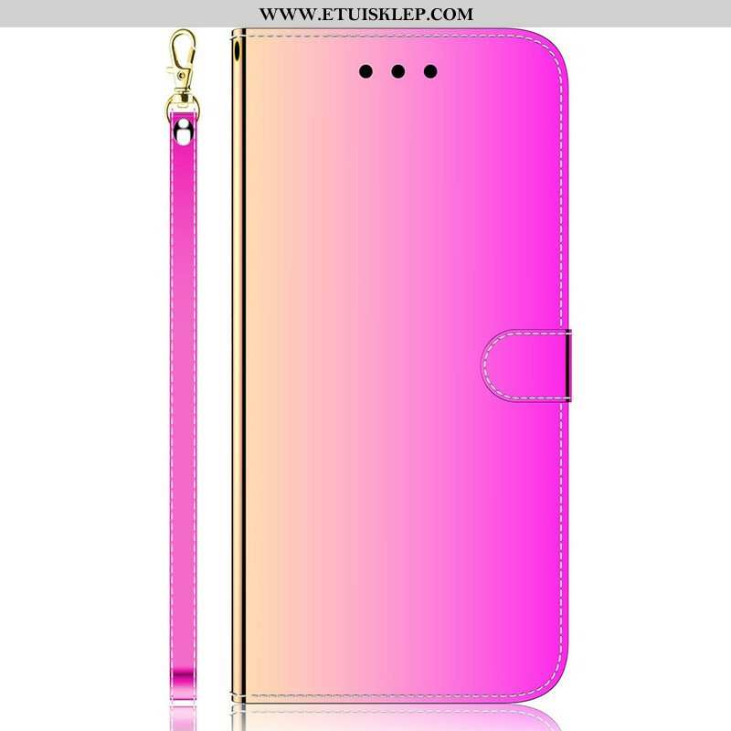 Etui Folio do iPhone 13 Mini Osłona Lusterka Ze Sztucznej Skóry